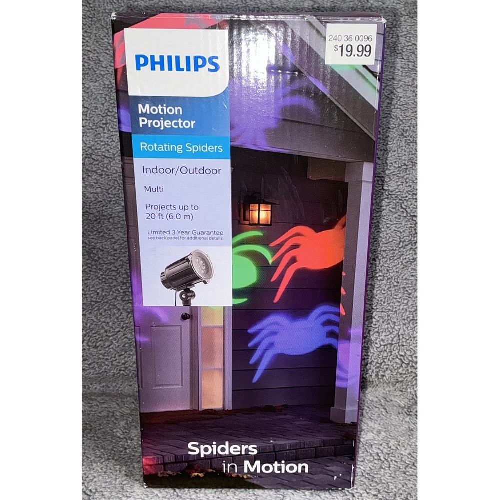 Philips Motion Projector  Halloween Rotating Spiders New‎